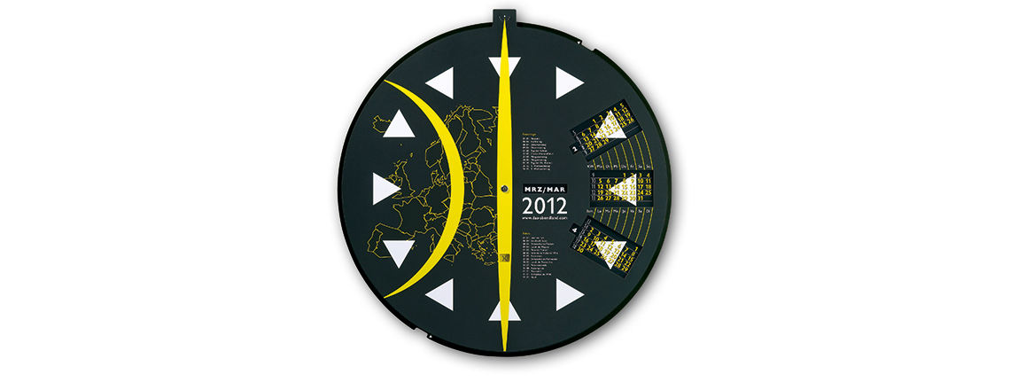 Wandkalender rund drehbar